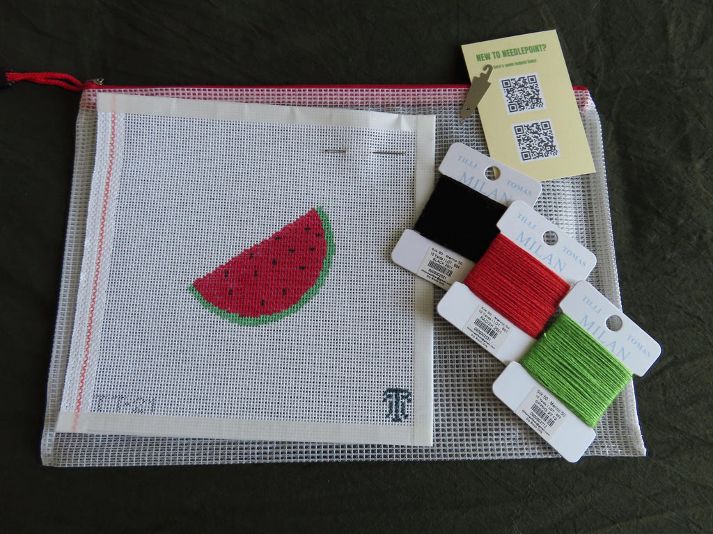 Beginner Needlepoint Kit- Watermelon Slice