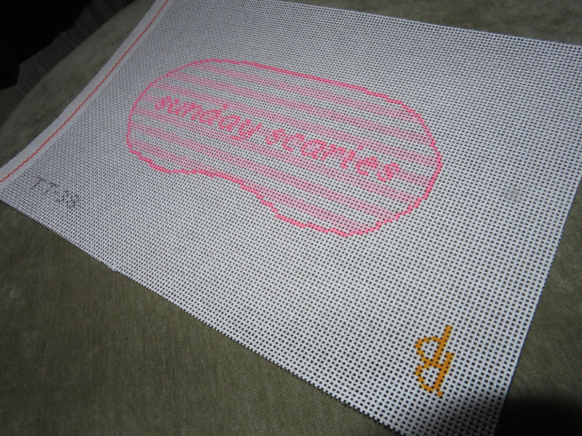 Sunday Scaries Eye Mask Needlepoint Canvas