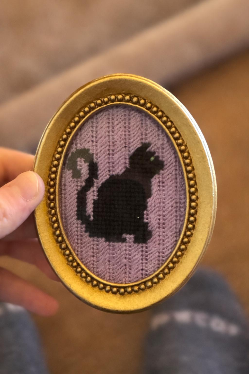 Mini Black Cat Needlepoint Canvas