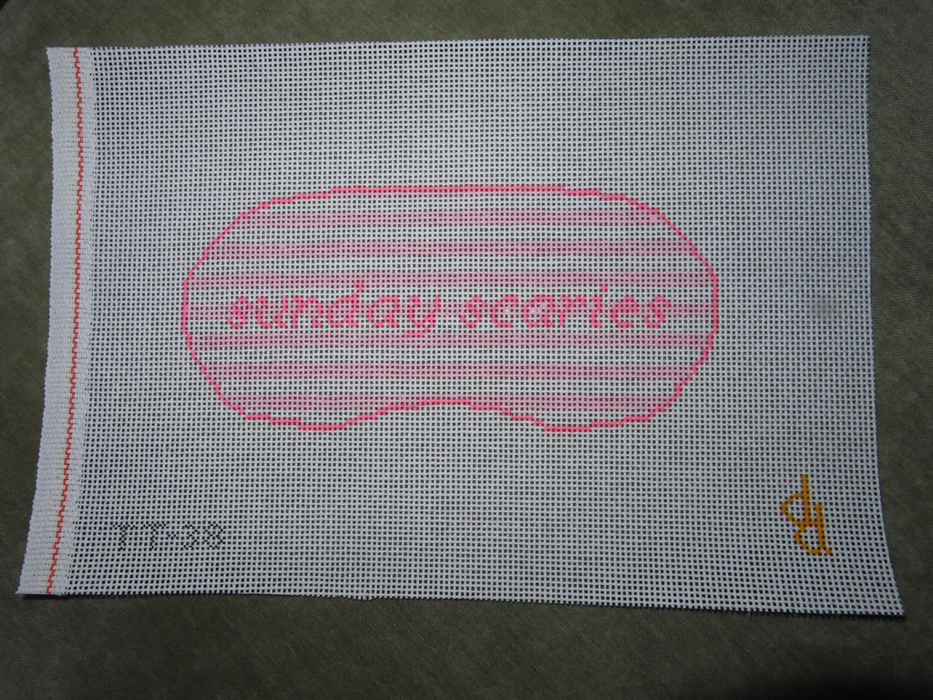 Sunday Scaries Eye Mask Needlepoint Canvas