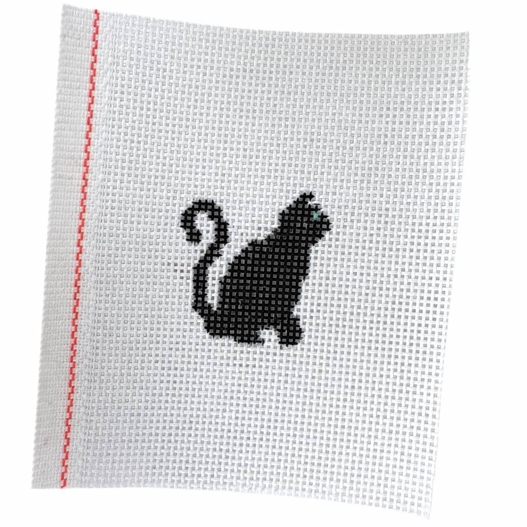 Mini Black Cat Needlepoint Canvas