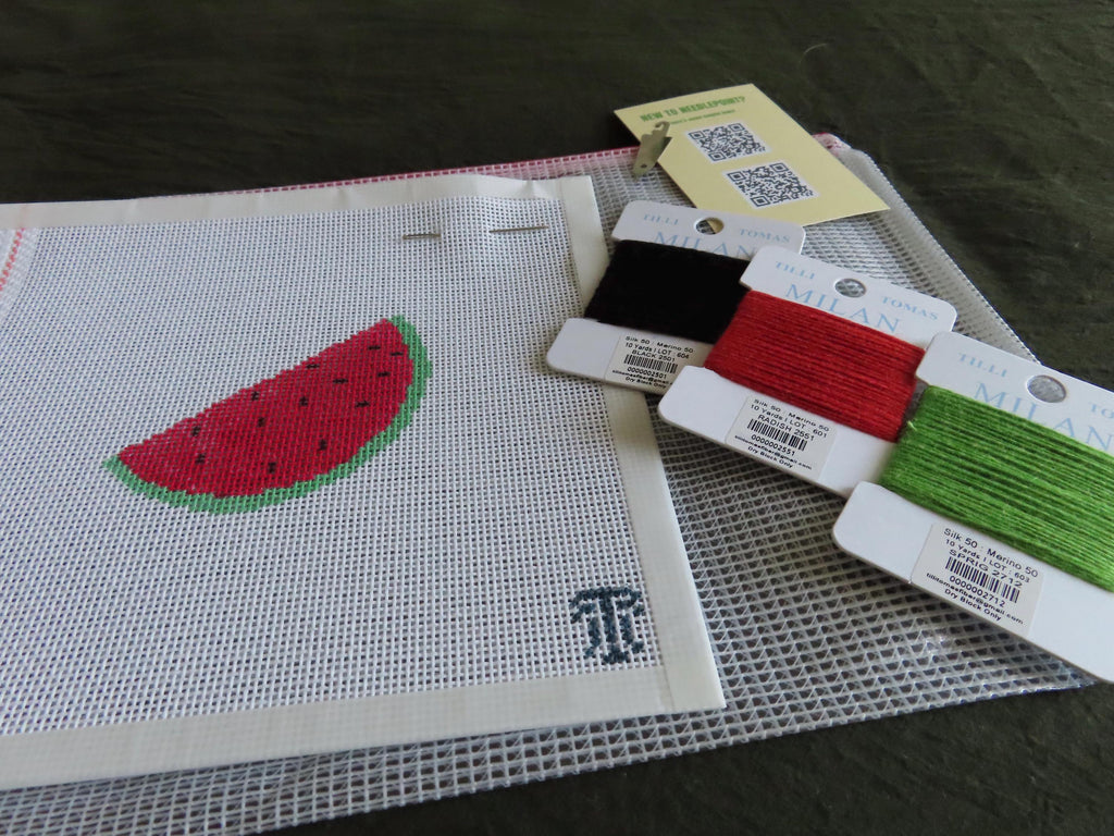 Beginner Needlepoint Kit- Watermelon Slice